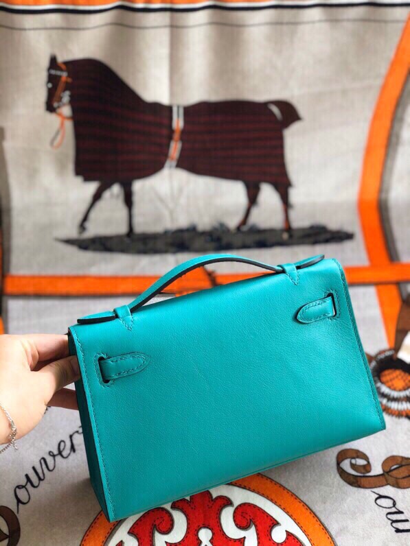 에르메스 미니 켈리백22 베르트베로나 은장 스위프트